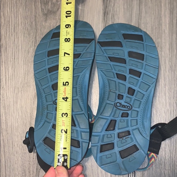Rainbow colored strap Chacos, big girls size 5. - Picture 6 of 7